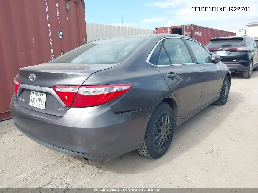 4T1BF1FKXFU922701 2015 Toyota Camry Le