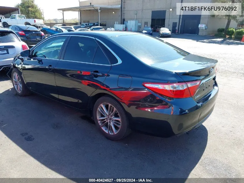 2015 Toyota Camry Se VIN: 4T1BF1FK6FU976092 Lot: 40424527