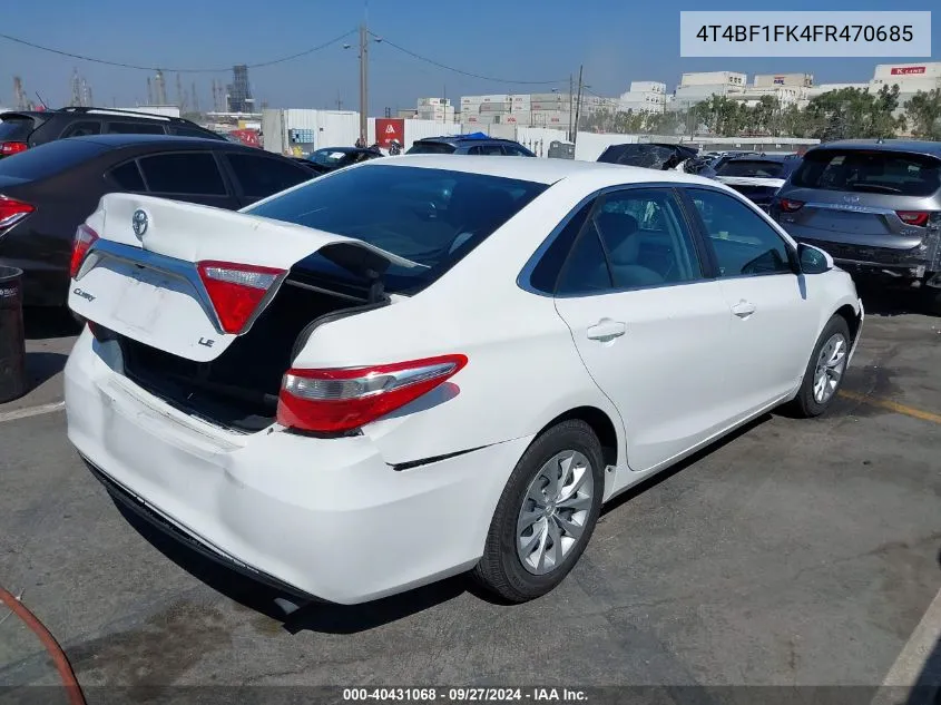 4T4BF1FK4FR470685 2015 Toyota Camry Le