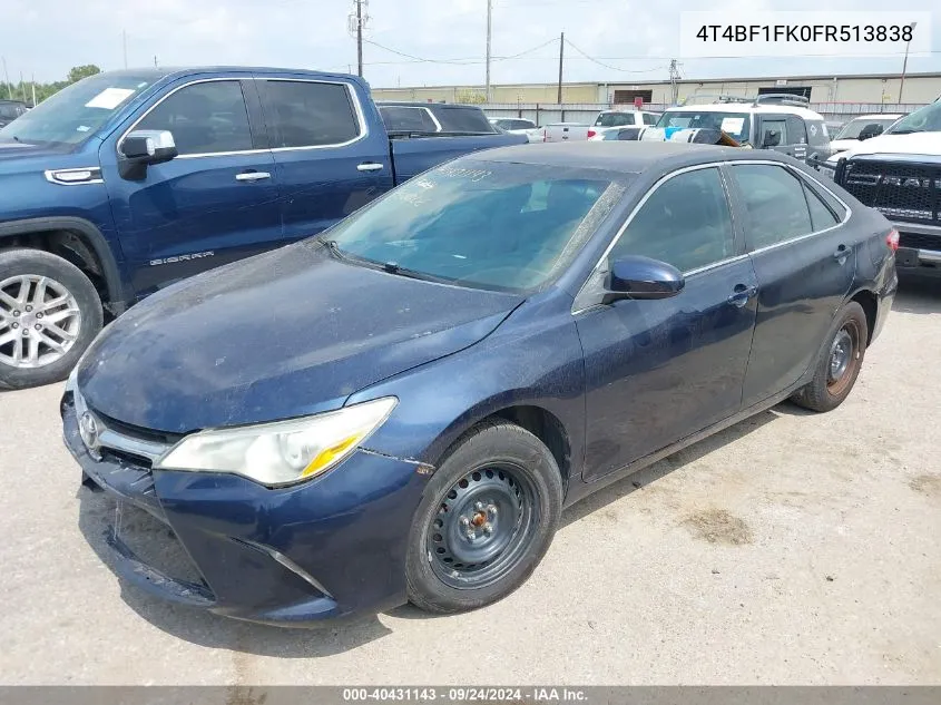 4T4BF1FK0FR513838 2015 Toyota Camry Le