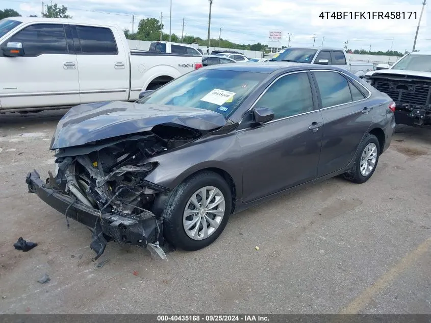 4T4BF1FK1FR458171 2015 Toyota Camry Le