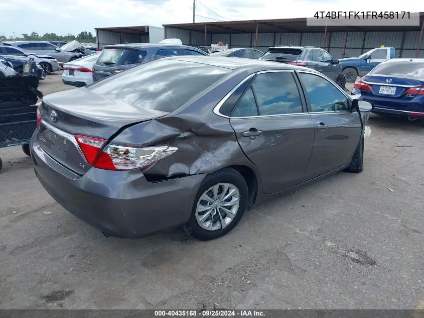 2015 Toyota Camry Le VIN: 4T4BF1FK1FR458171 Lot: 40435168