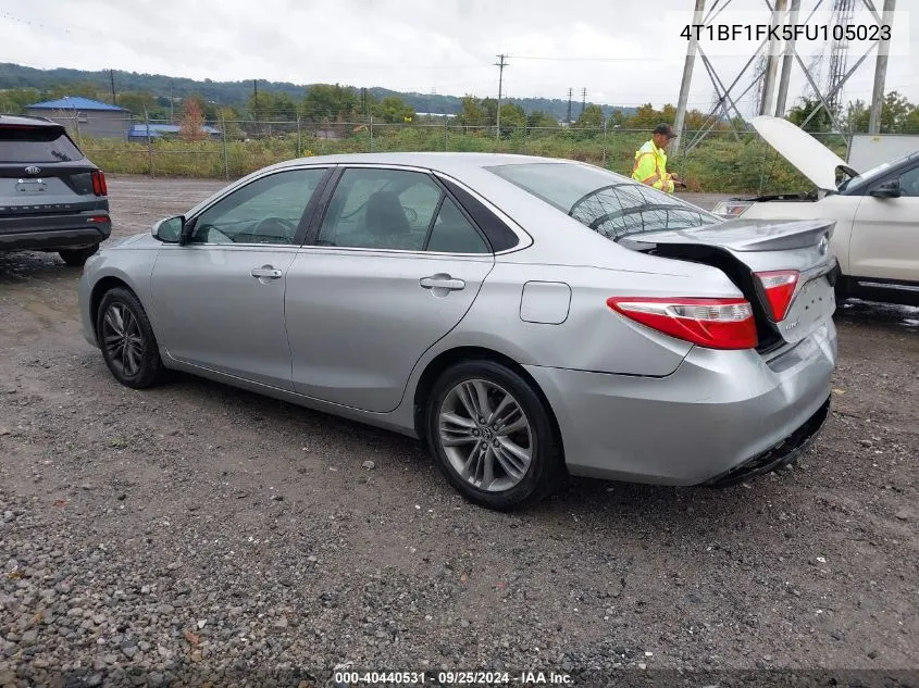 2015 Toyota Camry Se VIN: 4T1BF1FK5FU105023 Lot: 40440531