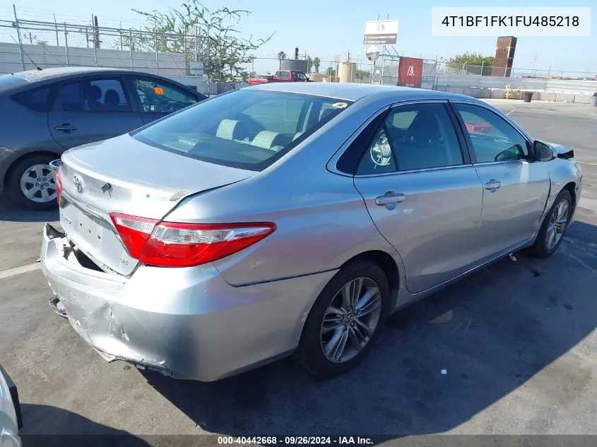 2015 Toyota Camry Se VIN: 4T1BF1FK1FU485218 Lot: 40442668