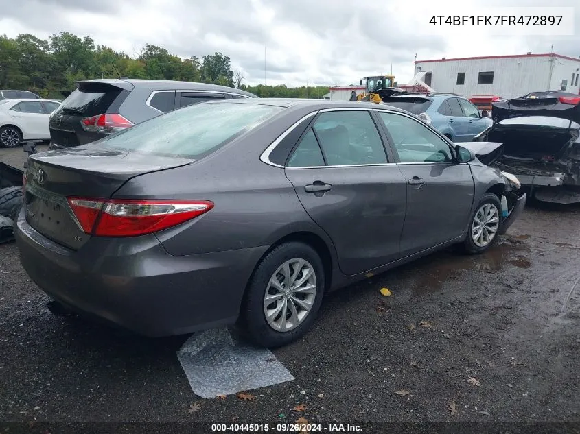 2015 Toyota Camry Le/Xle/Se/Xse VIN: 4T4BF1FK7FR472897 Lot: 40445015