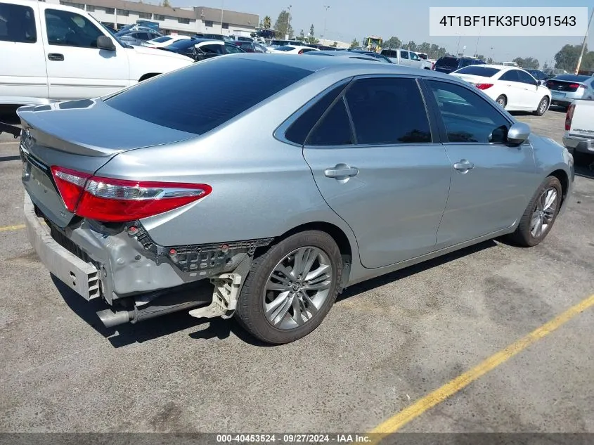 2015 Toyota Camry Se VIN: 4T1BF1FK3FU091543 Lot: 40453524