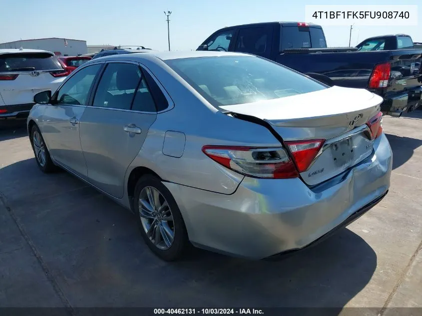 2015 Toyota Camry Se VIN: 4T1BF1FK5FU908740 Lot: 40462131