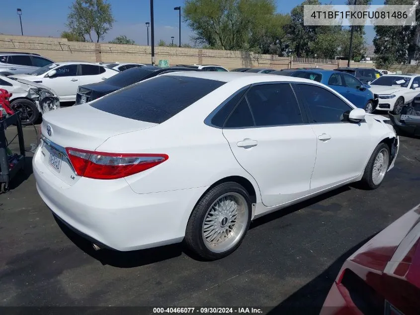 2015 Toyota Camry Le VIN: 4T1BF1FK0FU081486 Lot: 40466077