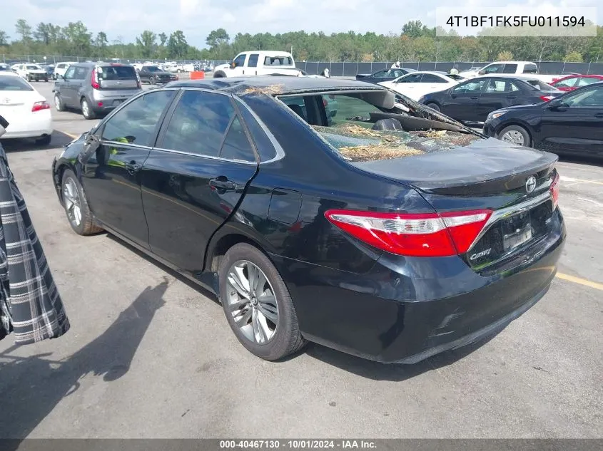 2015 Toyota Camry Se VIN: 4T1BF1FK5FU011594 Lot: 40467130