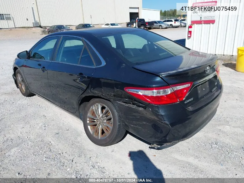 2015 Toyota Camry Se VIN: 4T1BF1FK0FU075459 Lot: 40478757