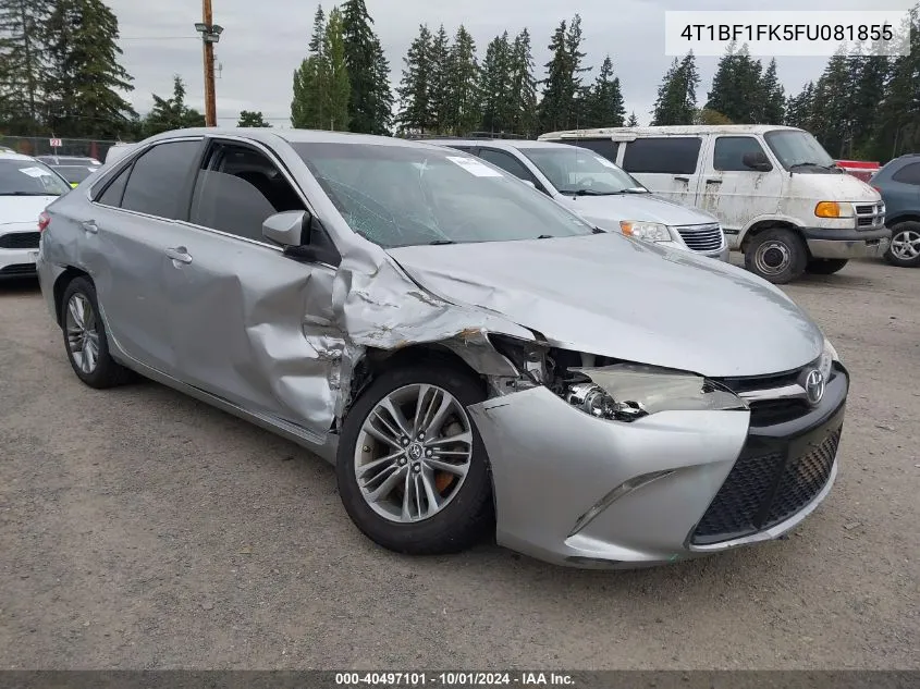 2015 Toyota Camry Se VIN: 4T1BF1FK5FU081855 Lot: 40497101