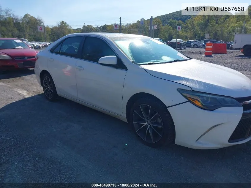 2015 Toyota Camry Xse V6 VIN: 4T1BK1FKXFU567668 Lot: 40499715