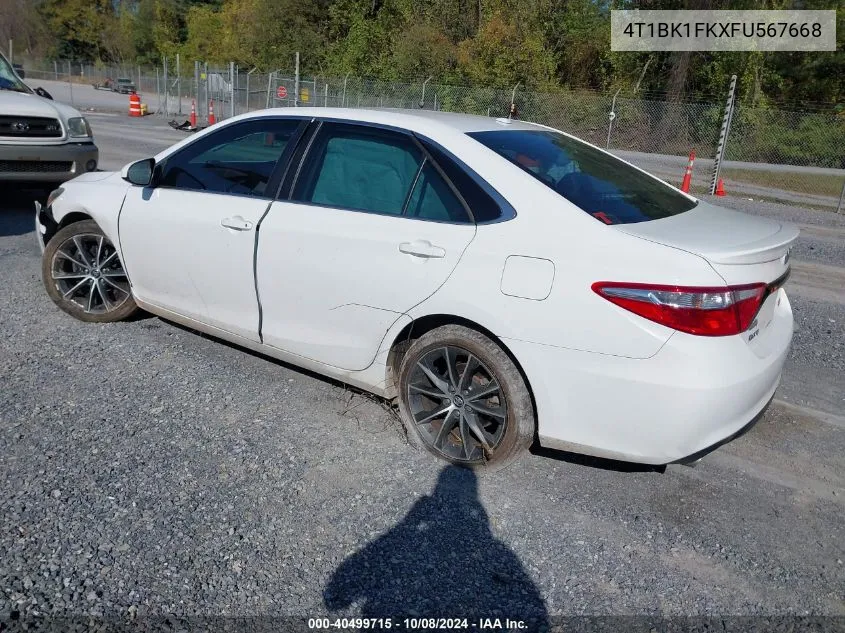 2015 Toyota Camry Xse V6 VIN: 4T1BK1FKXFU567668 Lot: 40499715