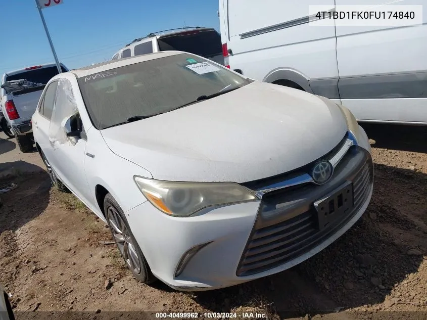 2015 Toyota Camry Hybrid Xle VIN: 4T1BD1FK0FU174840 Lot: 40499962