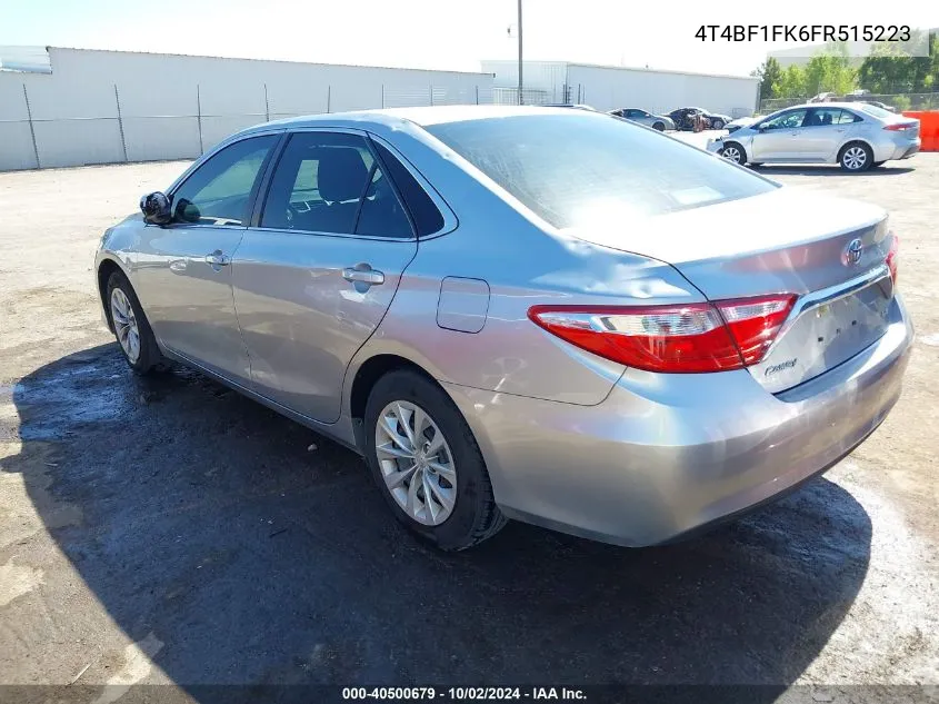 2015 Toyota Camry Le VIN: 4T4BF1FK6FR515223 Lot: 40500679