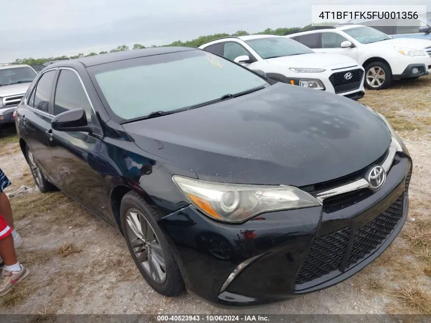 2015 Toyota Camry Le/Xle/Se/Xse VIN: 4T1BF1FK5FU001356 Lot: 40523943