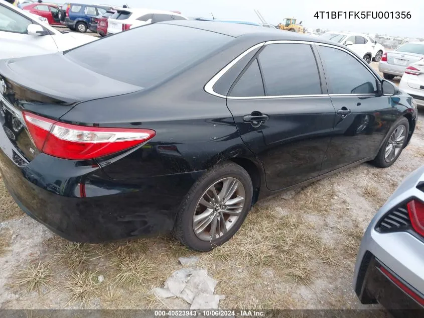 2015 Toyota Camry Le/Xle/Se/Xse VIN: 4T1BF1FK5FU001356 Lot: 40523943