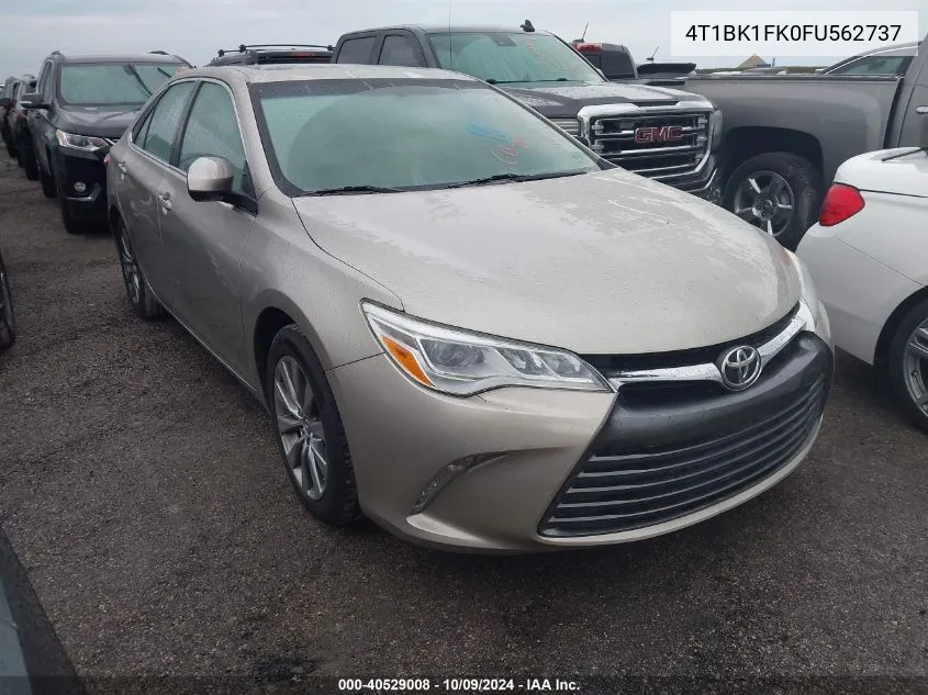 2015 Toyota Camry Xse/Xle VIN: 4T1BK1FK0FU562737 Lot: 40529008