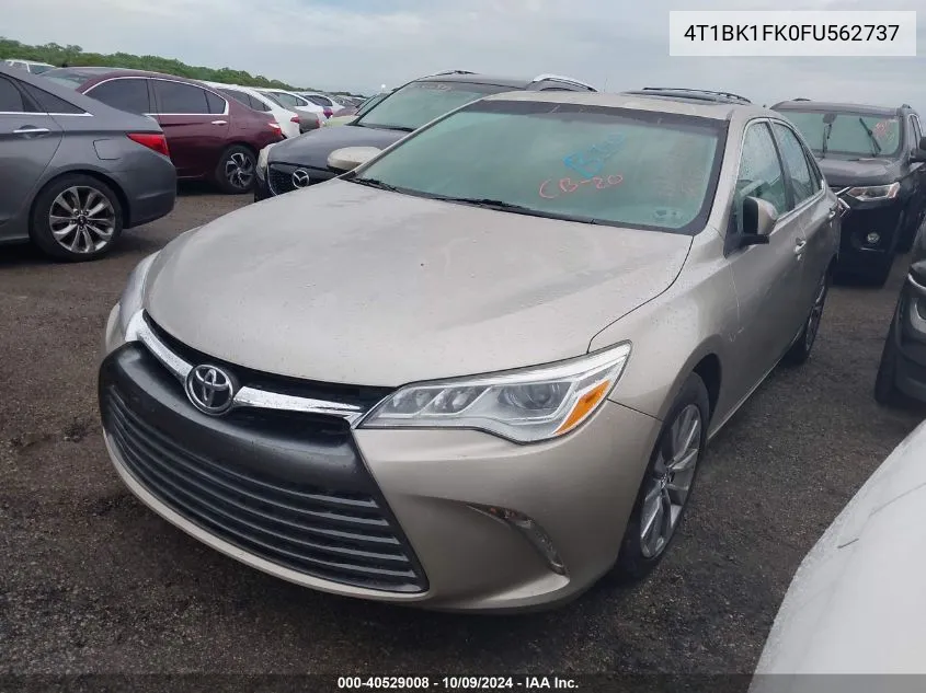 2015 Toyota Camry Xse/Xle VIN: 4T1BK1FK0FU562737 Lot: 40529008