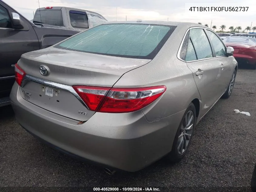 2015 Toyota Camry Xse/Xle VIN: 4T1BK1FK0FU562737 Lot: 40529008