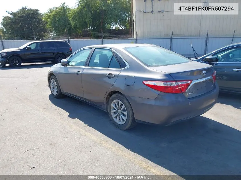 2015 Toyota Camry Le VIN: 4T4BF1FK0FR507294 Lot: 40538900