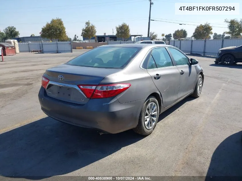 2015 Toyota Camry Le VIN: 4T4BF1FK0FR507294 Lot: 40538900