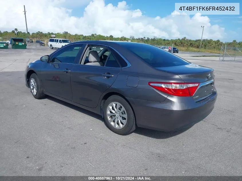 4T4BF1FK6FR452432 2015 Toyota Camry Le