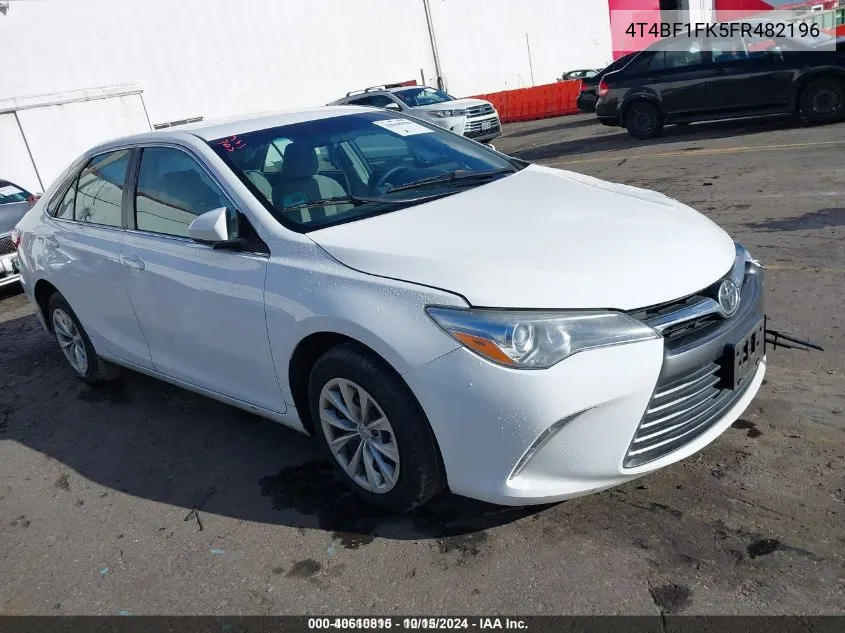 2015 Toyota Camry Le VIN: 4T4BF1FK5FR482196 Lot: 40610815