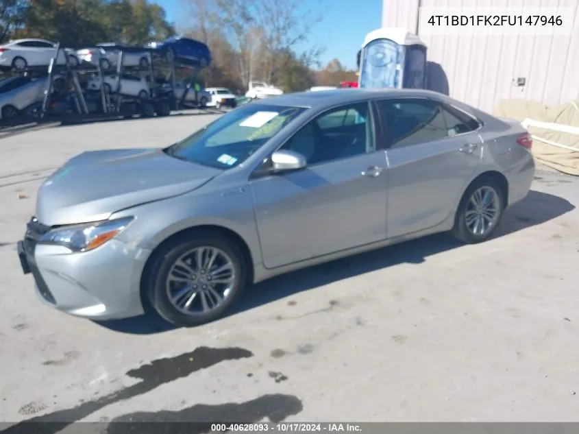 2015 Toyota Camry Hybrid Se VIN: 4T1BD1FK2FU147946 Lot: 40628093