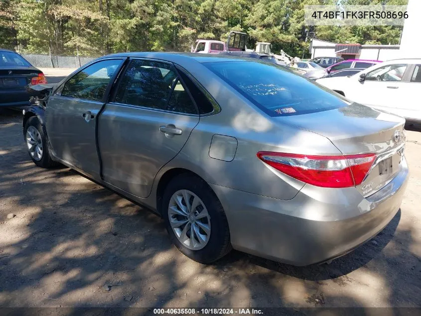 2015 Toyota Camry Le VIN: 4T4BF1FK3FR508696 Lot: 40635508