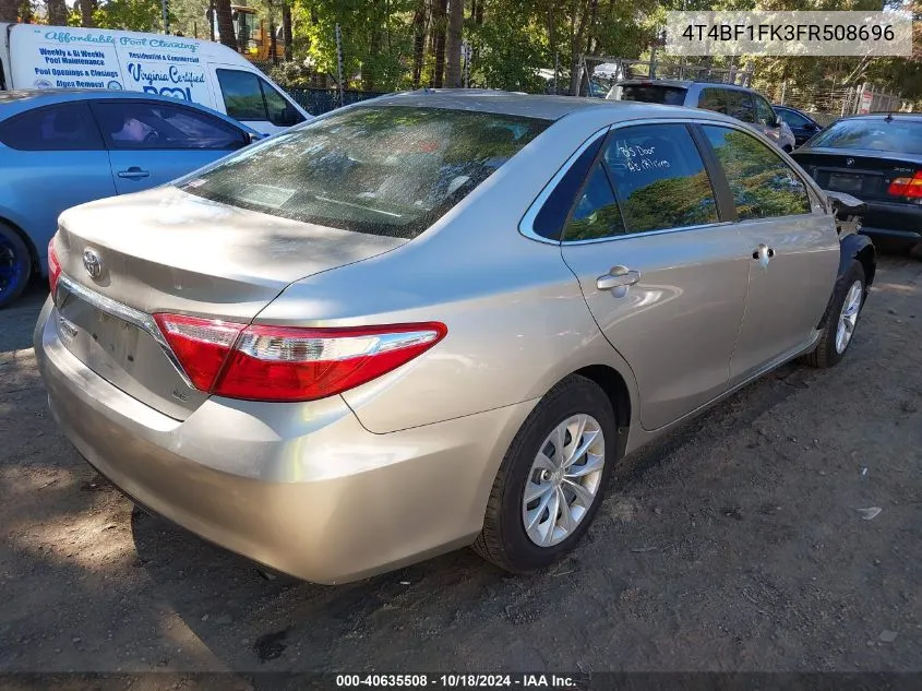 2015 Toyota Camry Le VIN: 4T4BF1FK3FR508696 Lot: 40635508