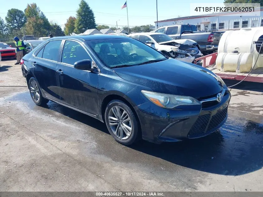 2015 Toyota Camry Se VIN: 4T1BF1FK2FU062051 Lot: 40635527