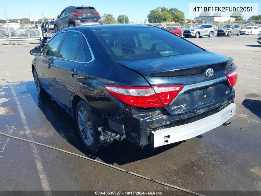 2015 Toyota Camry Se VIN: 4T1BF1FK2FU062051 Lot: 40635527