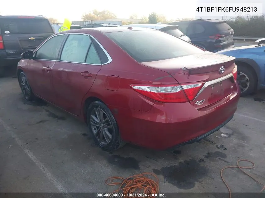 2015 Toyota Camry Se VIN: 4T1BF1FK6FU948213 Lot: 40694009