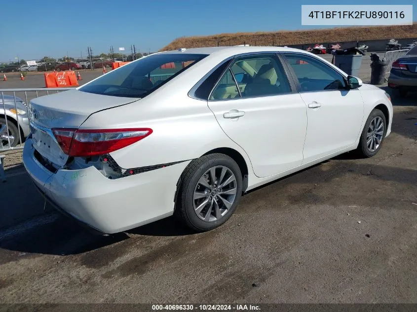 2015 Toyota Camry Xle VIN: 4T1BF1FK2FU890116 Lot: 40696330