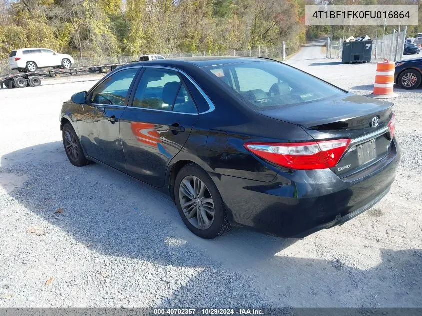 2015 Toyota Camry Se VIN: 4T1BF1FK0FU016864 Lot: 40702357