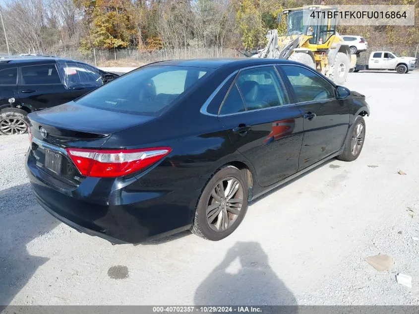 2015 Toyota Camry Se VIN: 4T1BF1FK0FU016864 Lot: 40702357