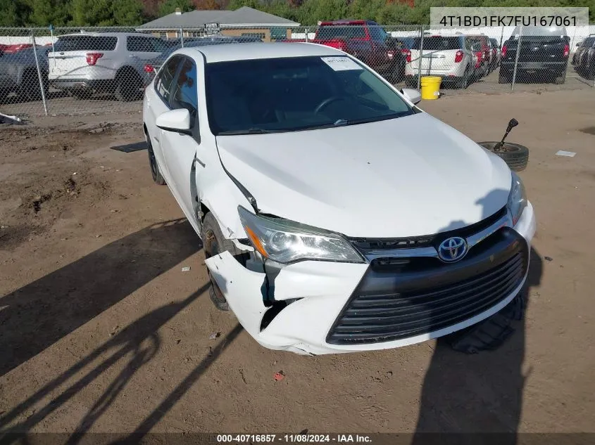 2015 Toyota Camry Hybrid Le VIN: 4T1BD1FK7FU167061 Lot: 40716857