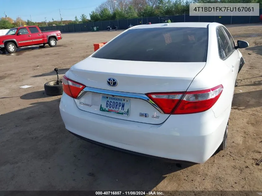 2015 Toyota Camry Hybrid Le VIN: 4T1BD1FK7FU167061 Lot: 40716857