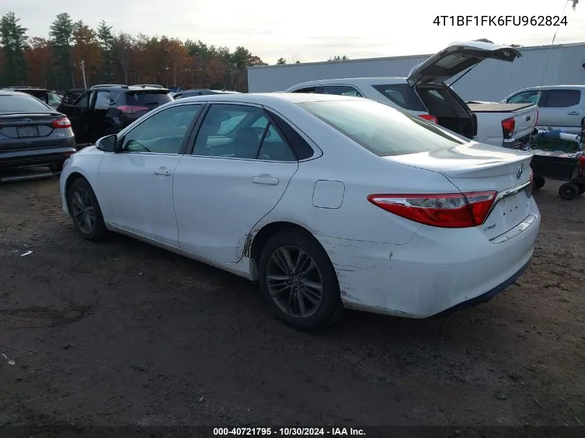 2015 Toyota Camry Se VIN: 4T1BF1FK6FU962824 Lot: 40721795