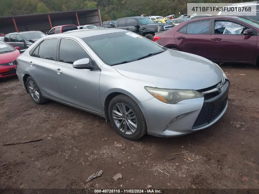 2015 Toyota Camry Se VIN: 4T1BF1FK3FU018768 Lot: 40728115