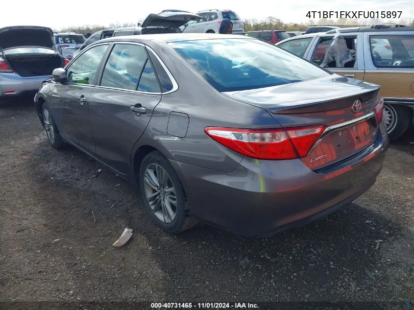 2015 Toyota Camry Se VIN: 4T1BF1FKXFU015897 Lot: 40731465