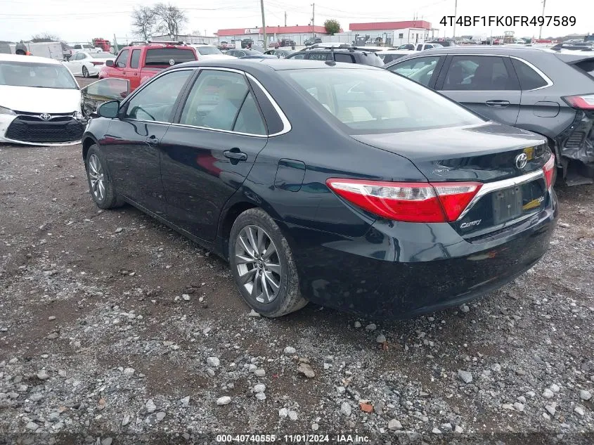 2015 Toyota Camry Xle VIN: 4T4BF1FK0FR497589 Lot: 40740555