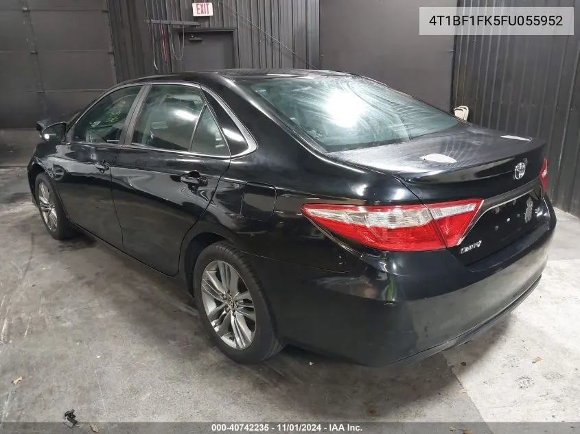 2015 Toyota Camry Se VIN: 4T1BF1FK5FU055952 Lot: 40742235