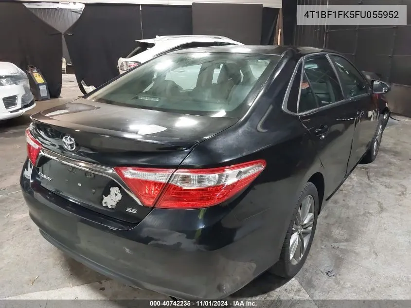 2015 Toyota Camry Se VIN: 4T1BF1FK5FU055952 Lot: 40742235