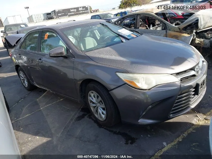 2015 Toyota Camry Le/Xle/Se/Xse VIN: 4T4BF1FK0FR486303 Lot: 40747396