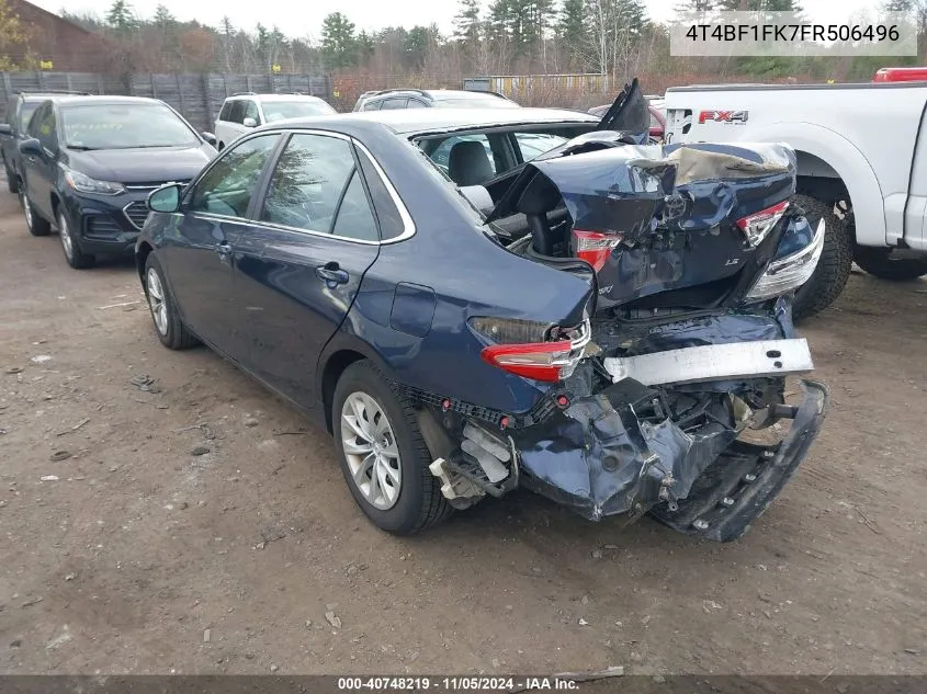 2015 Toyota Camry Le VIN: 4T4BF1FK7FR506496 Lot: 40748219