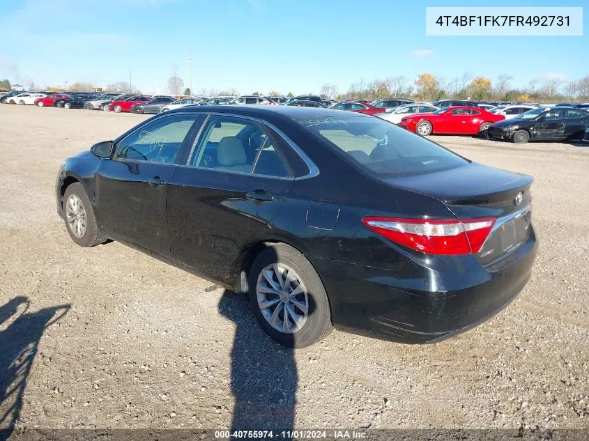 2015 Toyota Camry Le VIN: 4T4BF1FK7FR492731 Lot: 40755974