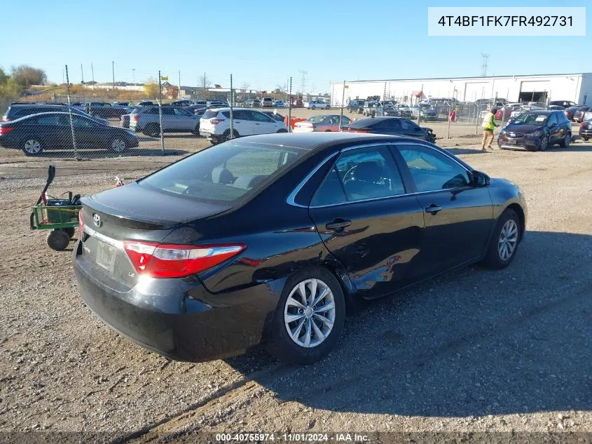 2015 Toyota Camry Le VIN: 4T4BF1FK7FR492731 Lot: 40755974