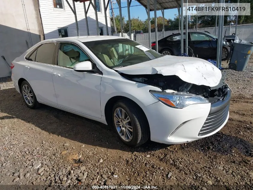 2015 Toyota Camry Le VIN: 4T4BF1FK9FR510419 Lot: 40757031